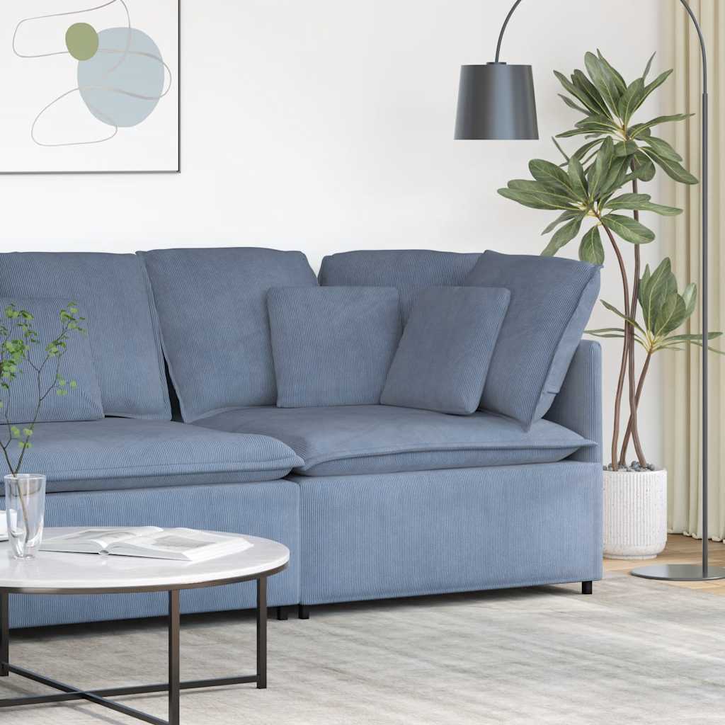 vidaXL Modulares Sofa Endmodul mit Armlehne Kissen Hellgrau 100 cm