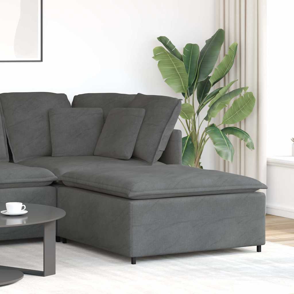 vidaXL Modulares Sofa Endmodul mit Armlehne Kissen Hellgrau 100 cm