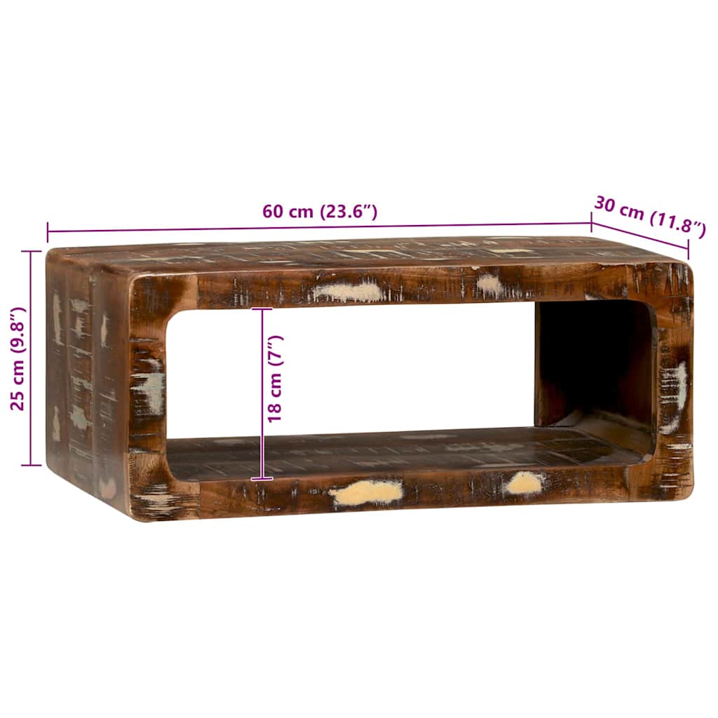 vidaXL TV-Schränk Mehrfarbig 60 x 30 x 25 cm Massivholz Altholz