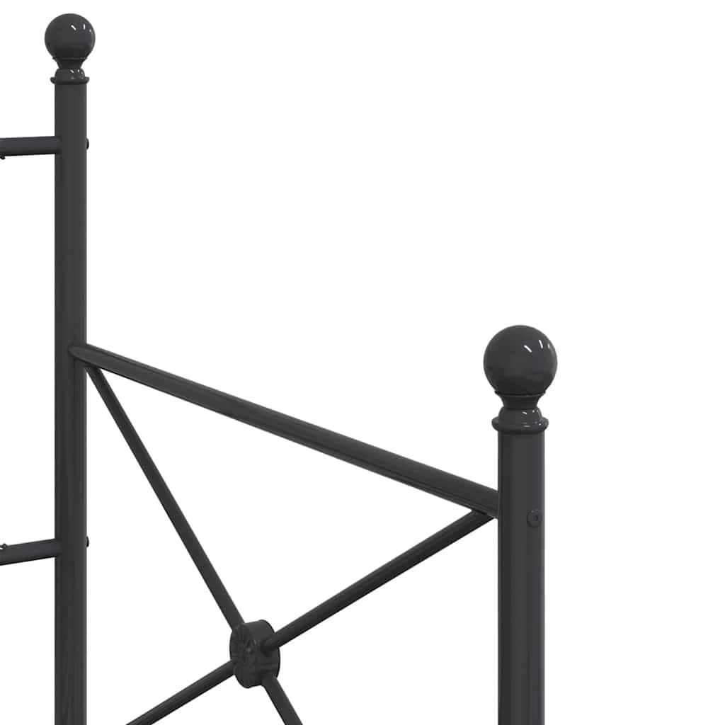 vidaXL Tagesbett ohne Matratze Schwarz 75x190 cm Stahl