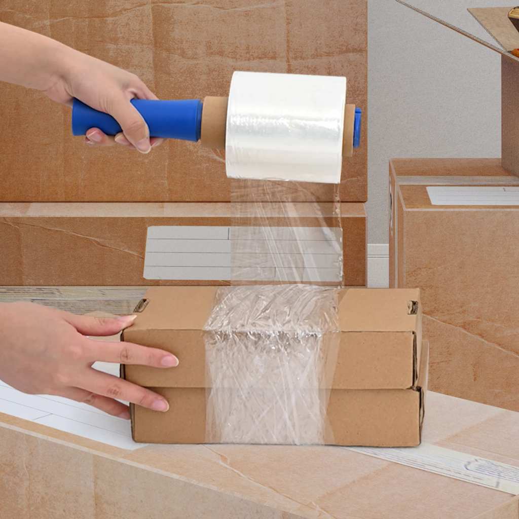 vidaXL Stretchfolie mit Griff 10 Stk. Transparent 23 μm 50 cm x 150 m