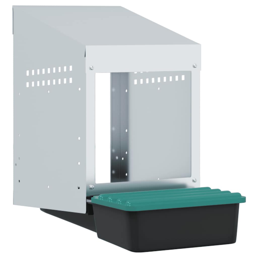 vidaXL Hühner-Nistkasten 1 Fach Wandmontage Verzinkter Stahl