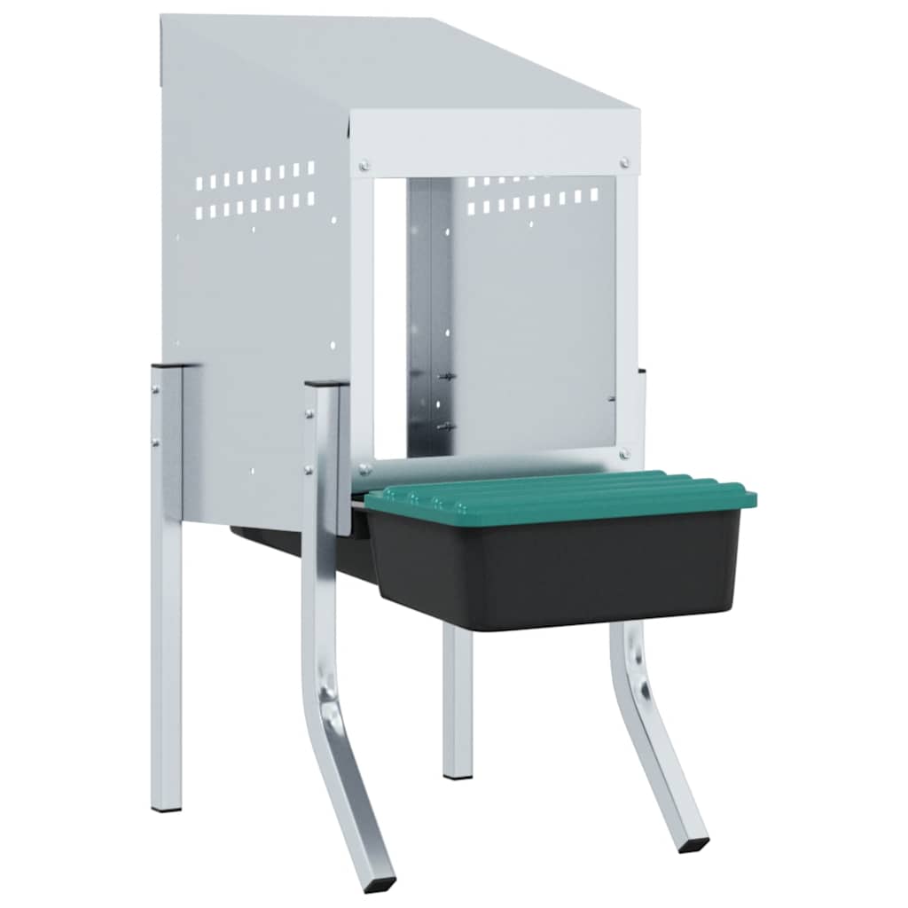 vidaXL Hühner-Nistkasten 1 Abteil mit Beinen Verzinkter Stahl