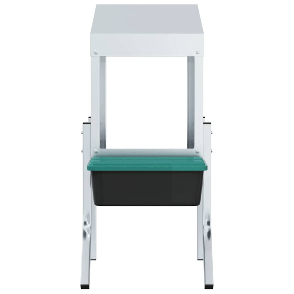 vidaXL Hühner-Nistkasten 1 Abteil mit Beinen Verzinkter Stahl