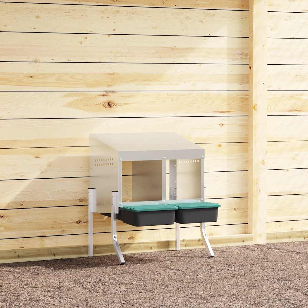 vidaXL Hühner-Nistkasten 1 Abteil mit Beinen Verzinkter Stahl