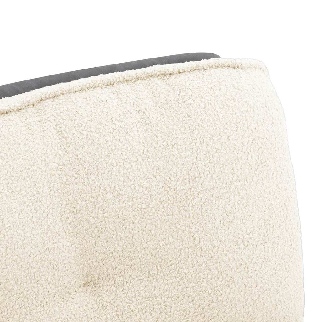 vidaXL Bürodrehstuhl Cremefarben Gelockter wollähnlicher Stoff