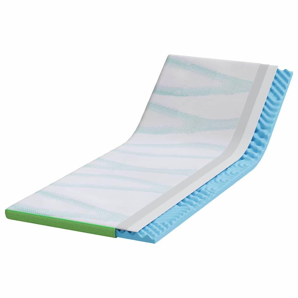 vidaXL Matratzenauflage Weiß und Grün 70 x 200 cm Jacquard Stoff