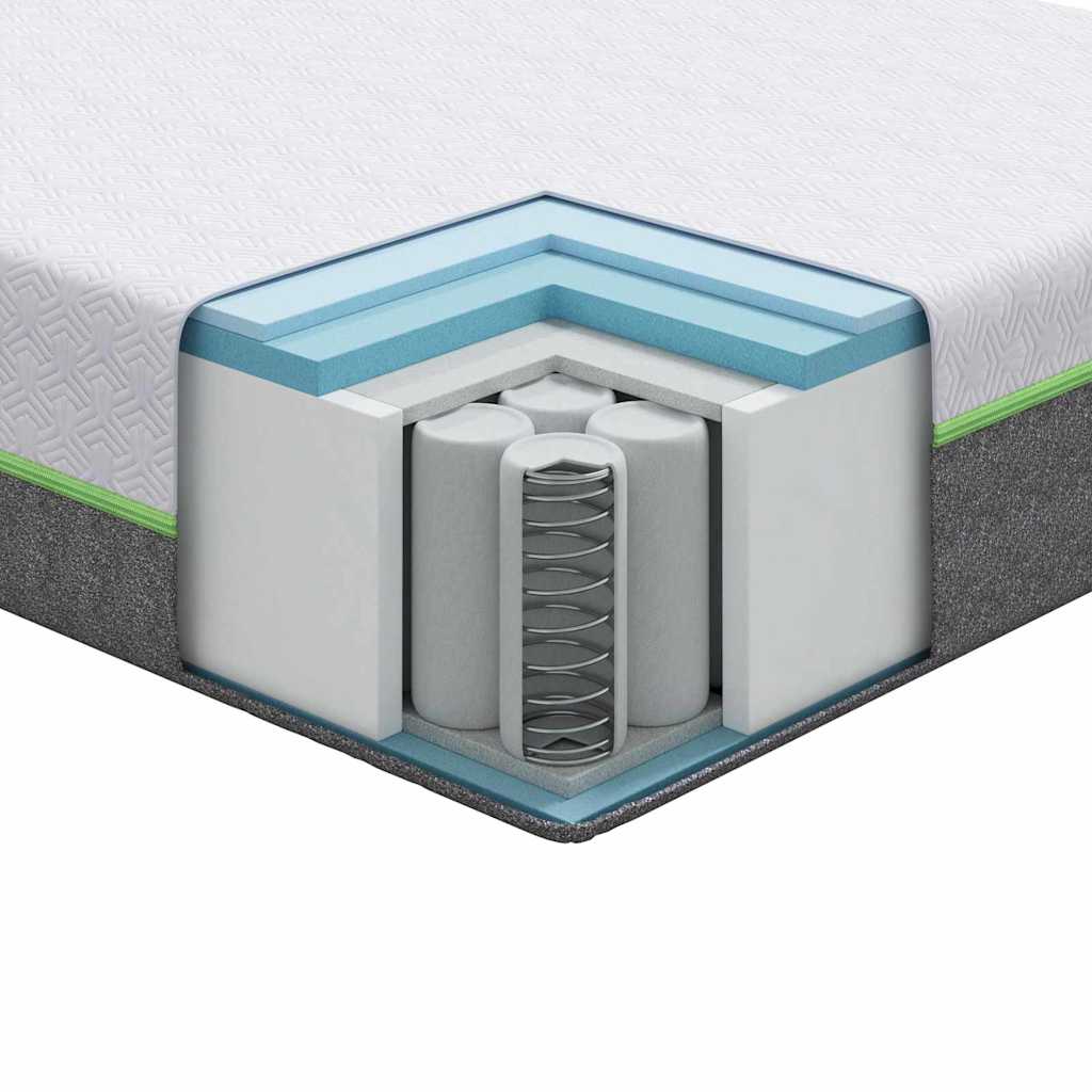 vidaXL Matratze Weiß und Grau 80 x 160 cm Taschenfeder