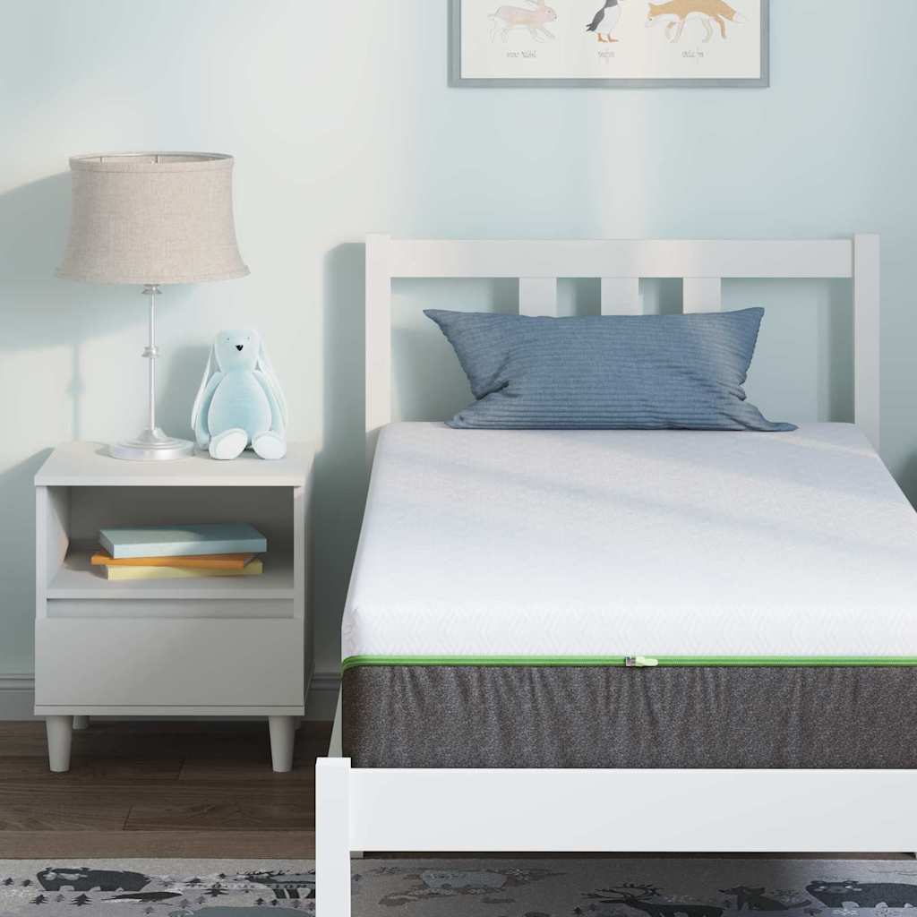 vidaXL Matratze Weiß und Grau 80 x 160 cm Taschenfeder