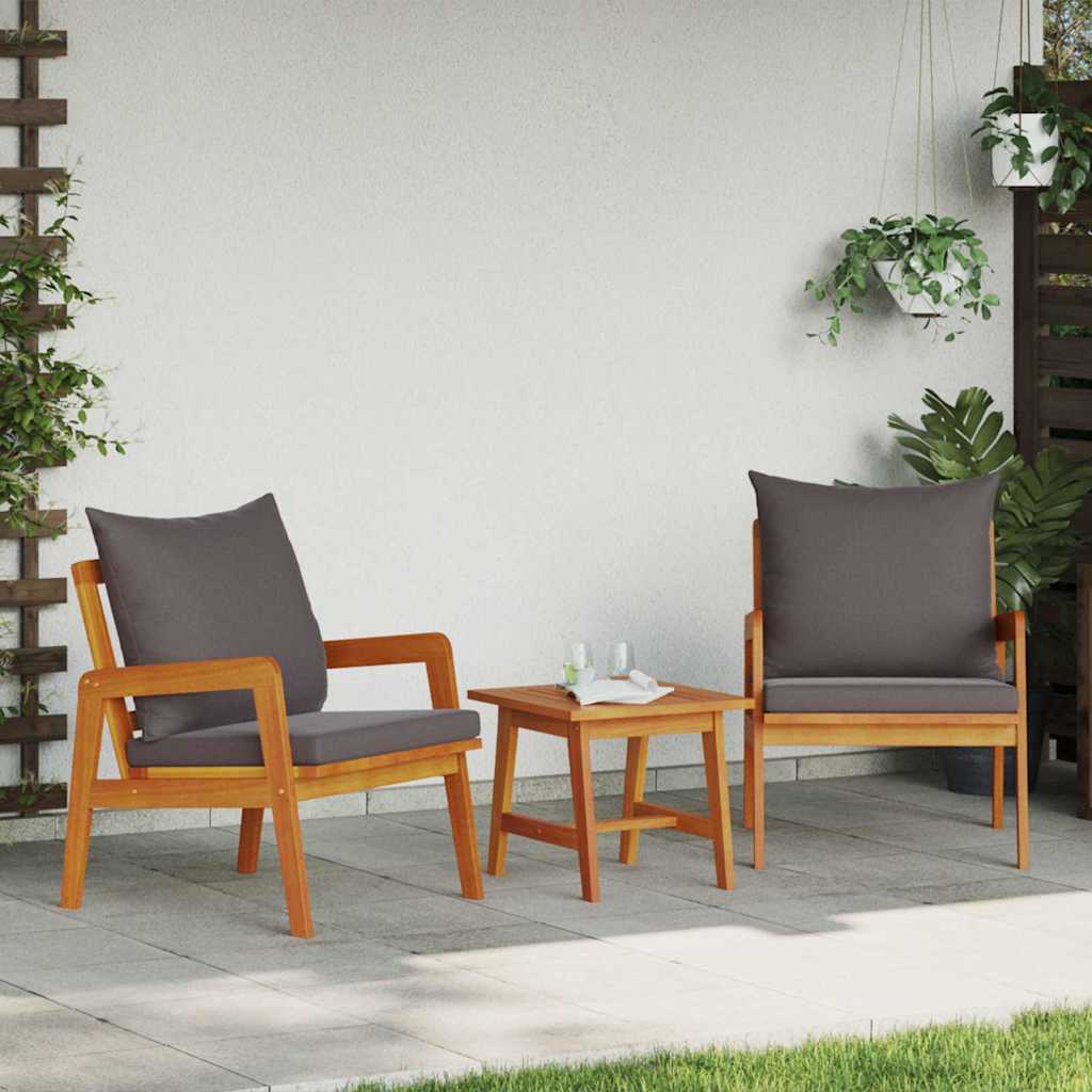 Bistrogarnitur 4 pcs Braun und Creme Massivholz Akazie