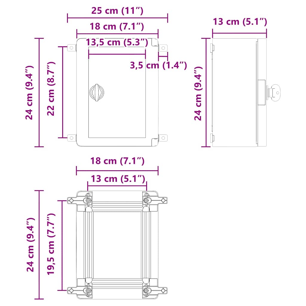 vidaXL Steuerungsschrank Grau 47 x 20 x 60 cm ABS Kunststoff
