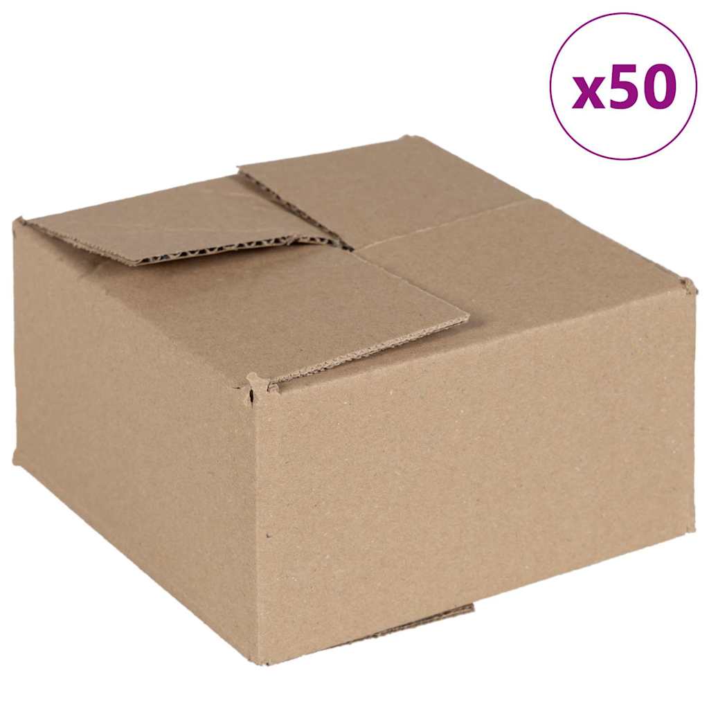 vidaXL Faltbox mit Speicher 50 pcs Natur 15 x 15 x 8 cm Karton