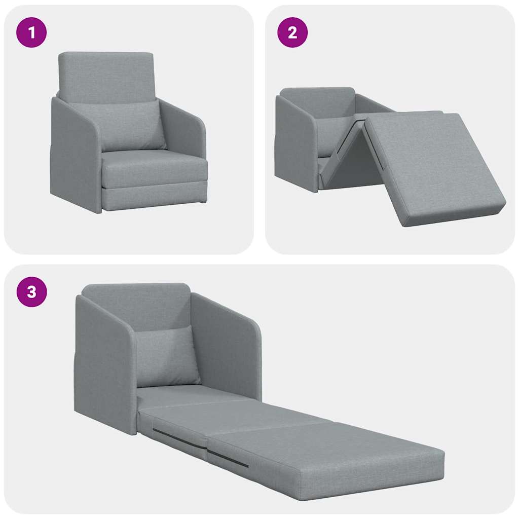 vidaXL Schlafsofa Hellgrau 65 x 80 x 83 cm Stoff