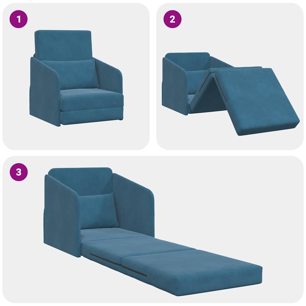 vidaXL Schlafsofa Blau 65 x 80 x 83 cm Samt