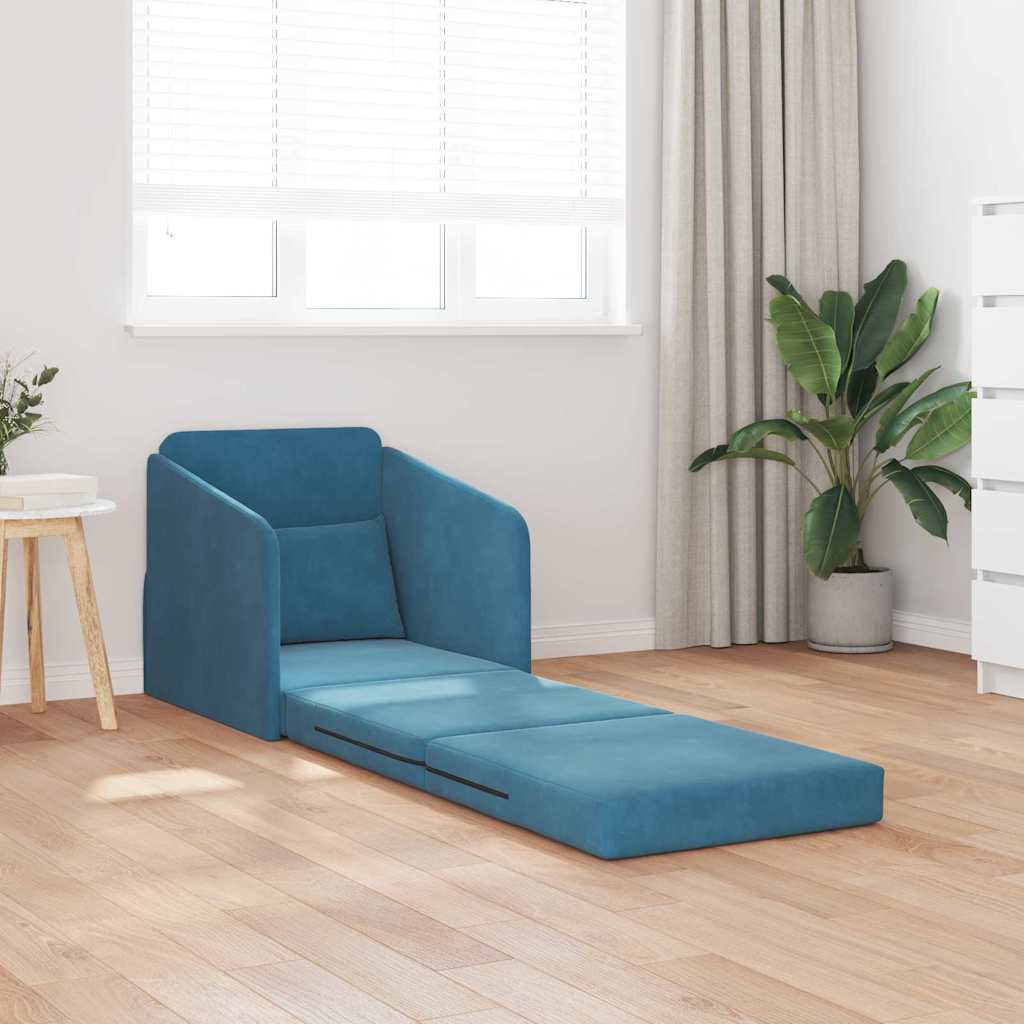vidaXL Schlafsofa Blau 65 x 80 x 83 cm Samt