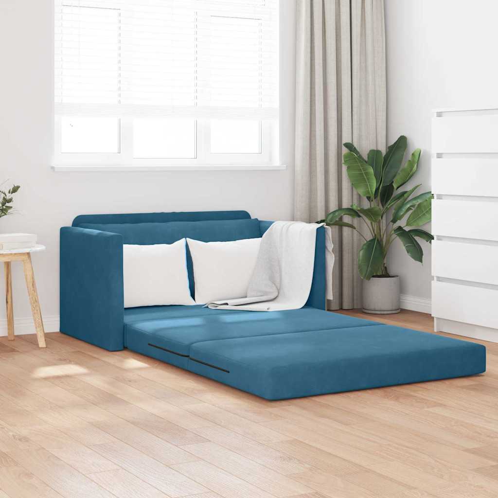 vidaXL Schlafsofa Blau 124 x 204 x 61 cm Samt