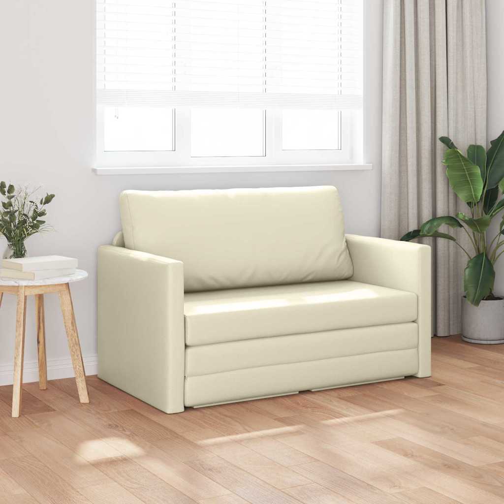 vidaXL Schlafsofa Creme 124 x 71 x 78 cm Kunstleder