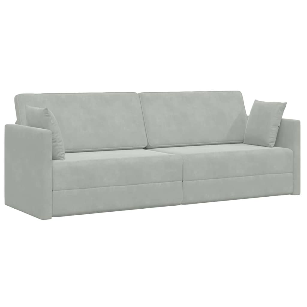vidaXL Boden-Sofa-Bett Hellgrau 213 x 70 x 77 cm Samt