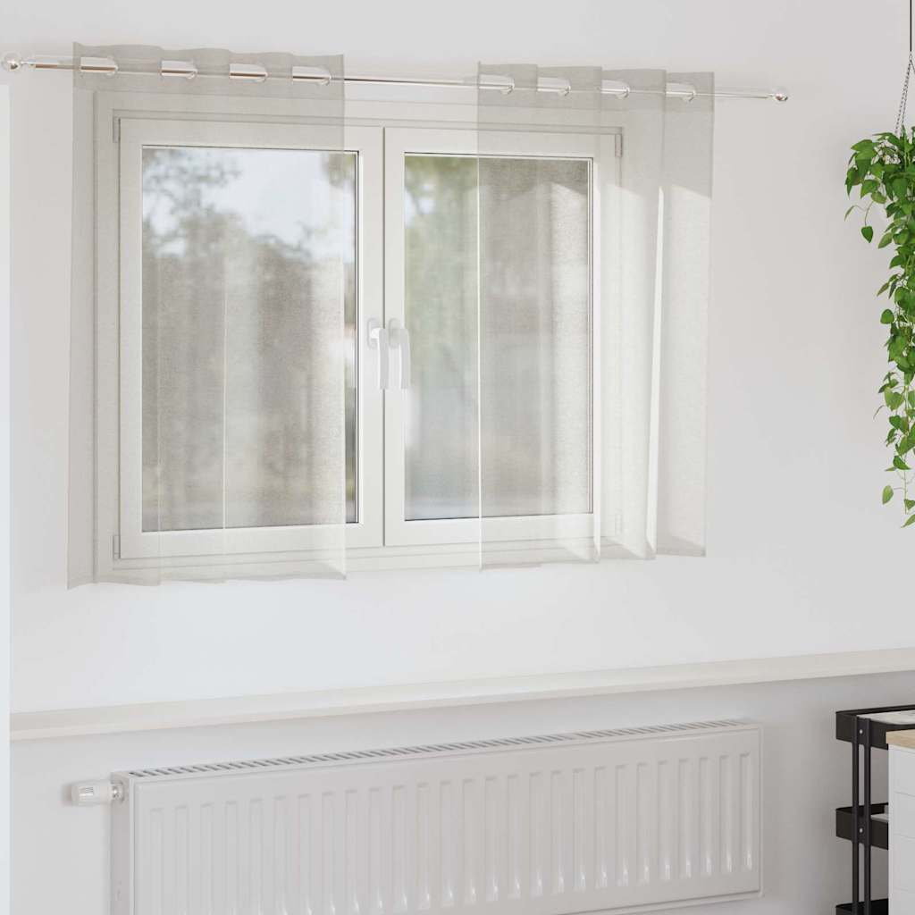 vidaXL Voile-Vorhang mit Vorhängen 2 pcs Weiß 140 x 140 cm Polyester