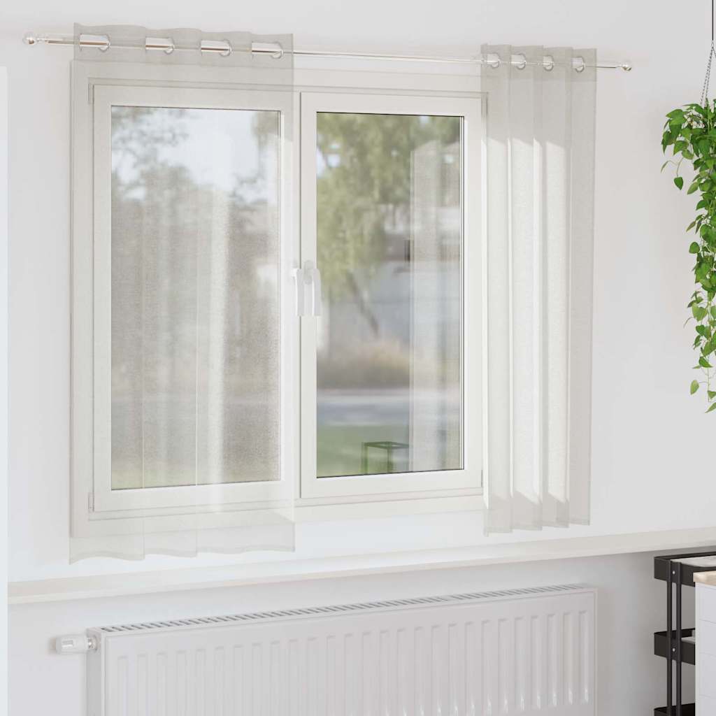 vidaXL Voile-Vorhang mit Vorhängen 2 pcs Weiß 140 x 140 cm Polyester
