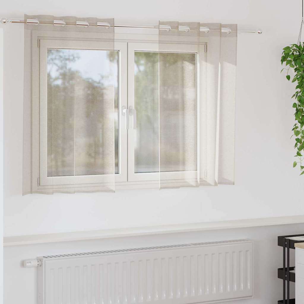 vidaXL Voile-Vorhang mit Vorhängen 2 pcs Weiß 140 x 140 cm Polyester