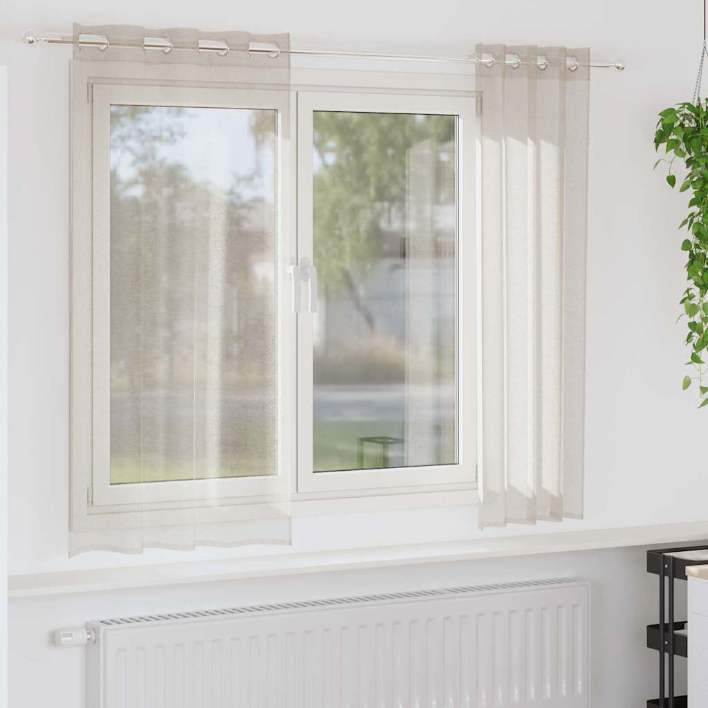 vidaXL Voile-Vorhang mit Vorhängen 2 pcs Weiß 140 x 140 cm Polyester