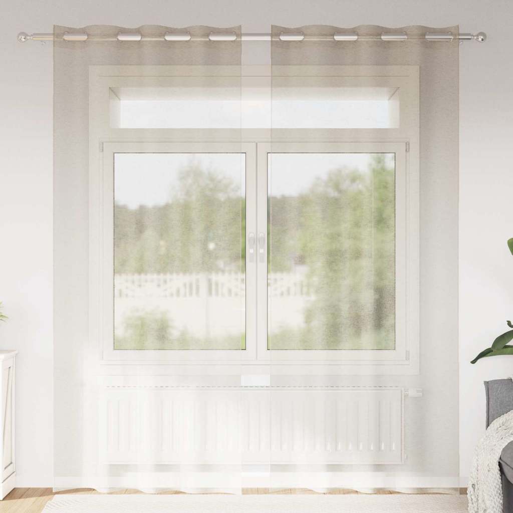vidaXL Voile-Vorhang mit Vorhängen 2 pcs Weiß 140 x 140 cm Polyester