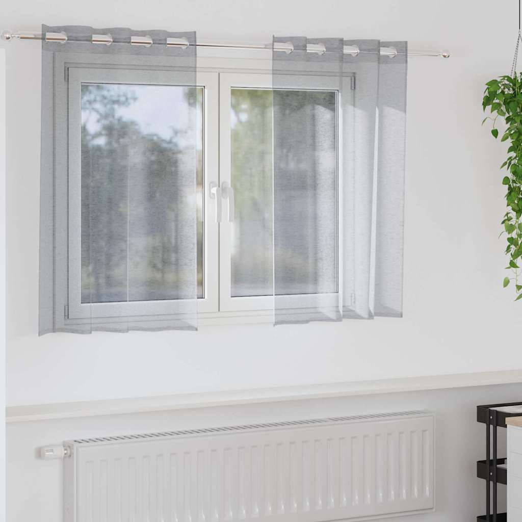 vidaXL Voile-Vorhang mit Vorhängen 2 pcs Weiß 140 x 140 cm Polyester