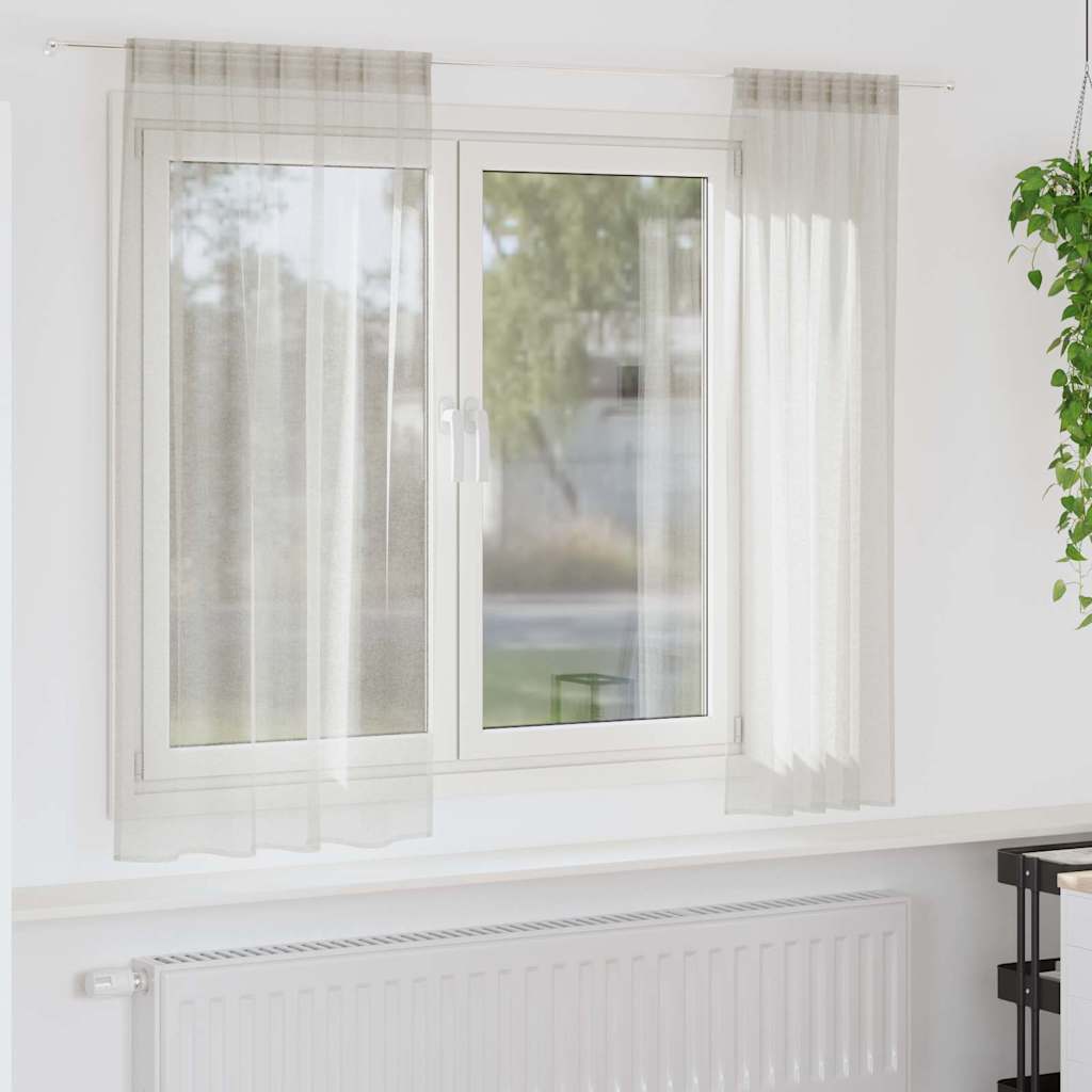 vidaXL Voile-Vorhang mit Vorhängen 2 pcs Weiß 140 x 140 cm Polyester