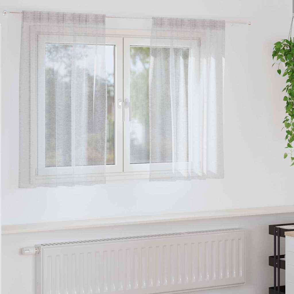 vidaXL Voile-Vorhang mit Vorhängen 2 pcs Weiß 140 x 140 cm Polyester