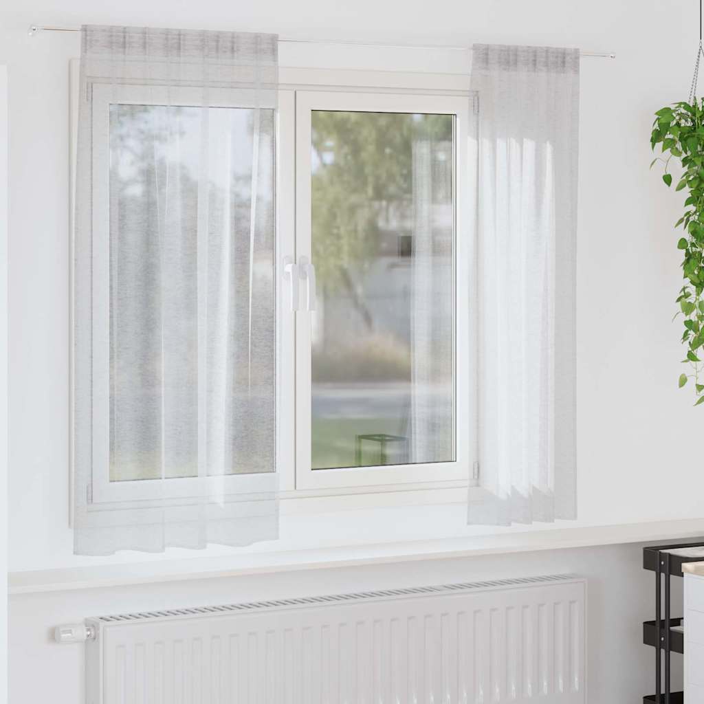 vidaXL Voile-Vorhang mit Vorhängen 2 pcs Weiß 140 x 140 cm Polyester