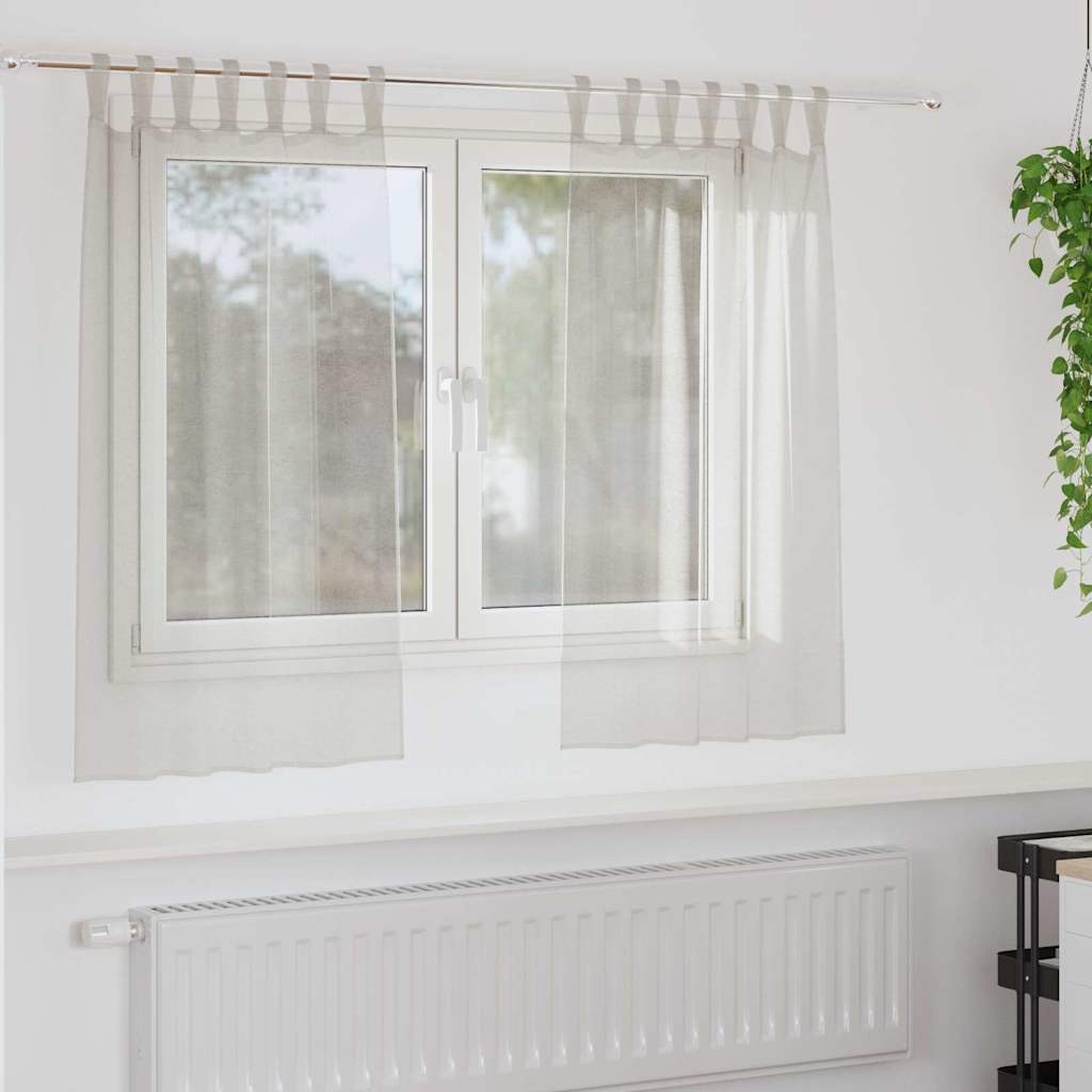 vidaXL Voile-Vorhang mit Vorhängen 2 pcs Weiß 140 x 140 cm Polyester
