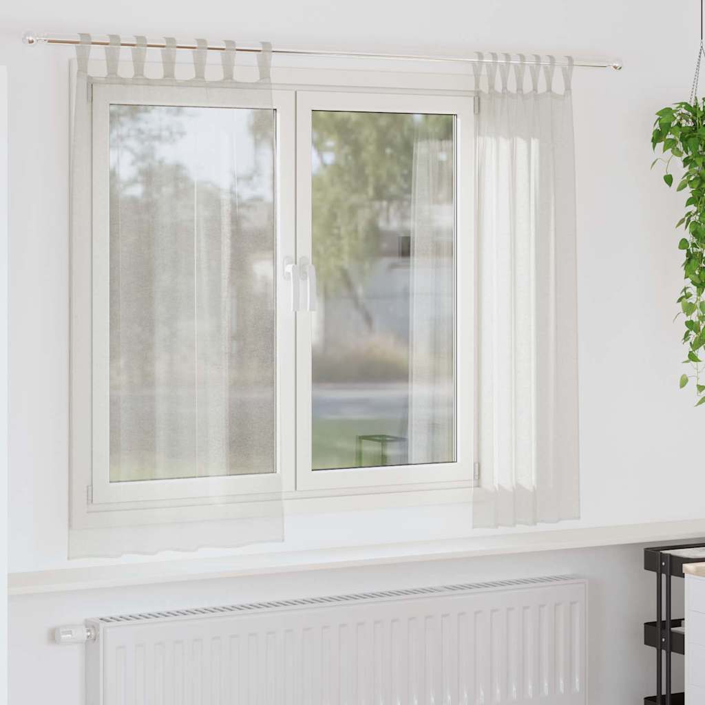 vidaXL Voile-Vorhang mit Vorhängen 2 pcs Weiß 140 x 140 cm Polyester