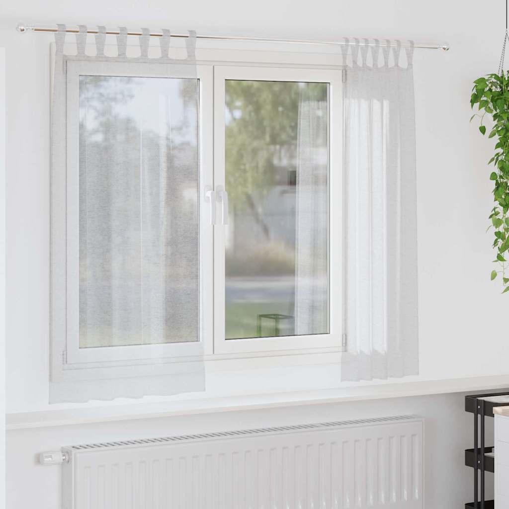 vidaXL Voile-Vorhang mit Vorhängen 2 pcs Weiß 140 x 140 cm Polyester