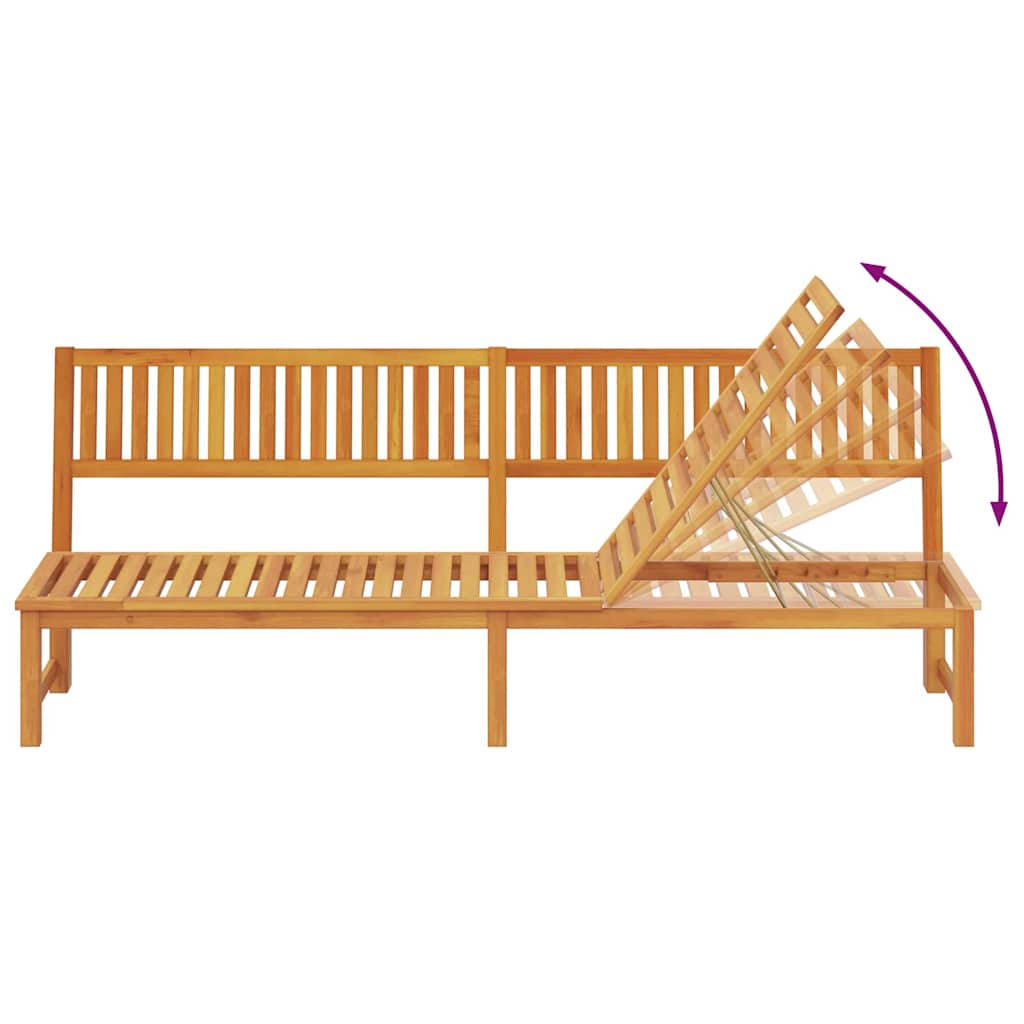 vidaXL Sonnenliege Braun 200 x 57 x 75cm Massivholz Akazie