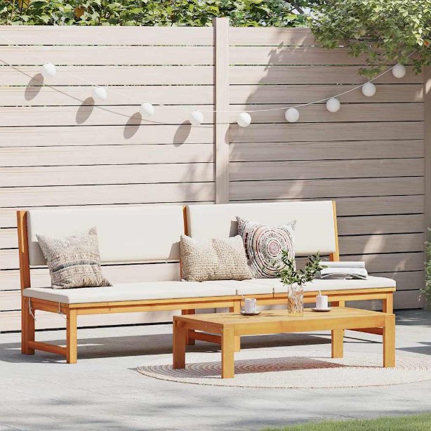 vidaXL Sonnenliege Braun 200 x 57 x 75cm Massivholz Akazie