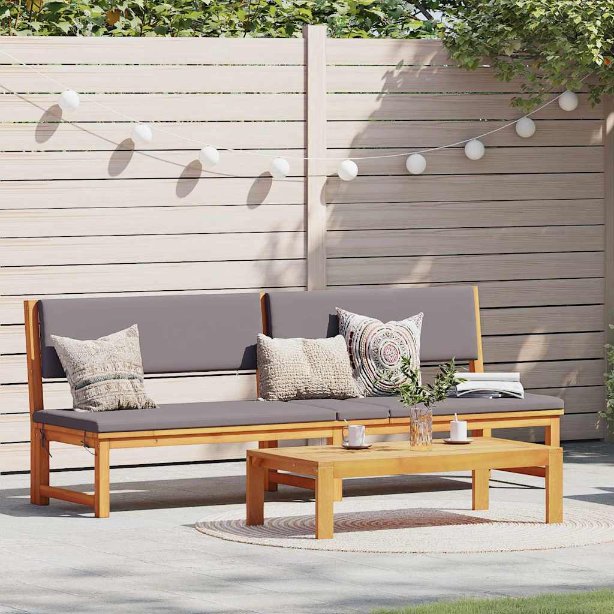 vidaXL Sonnenliege Braun 200 x 57 x 75cm Massivholz Akazie