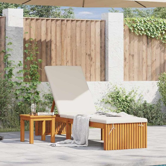 vidaXL Sonnenliege Braun 55 x 200 x 94cm Massivholz Akazie