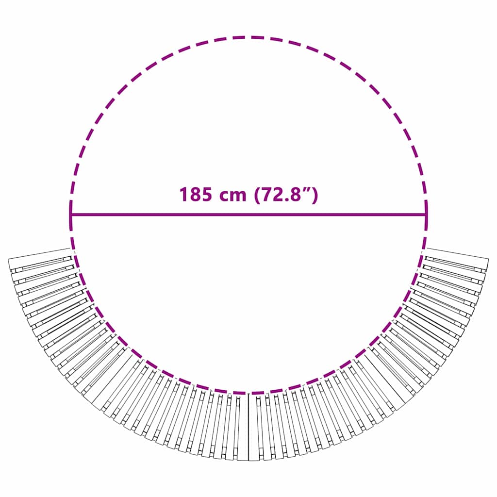 vidaXL Whirlpool Umgebung Halb-Rund Braun 252 x 112 x 55,5 cm