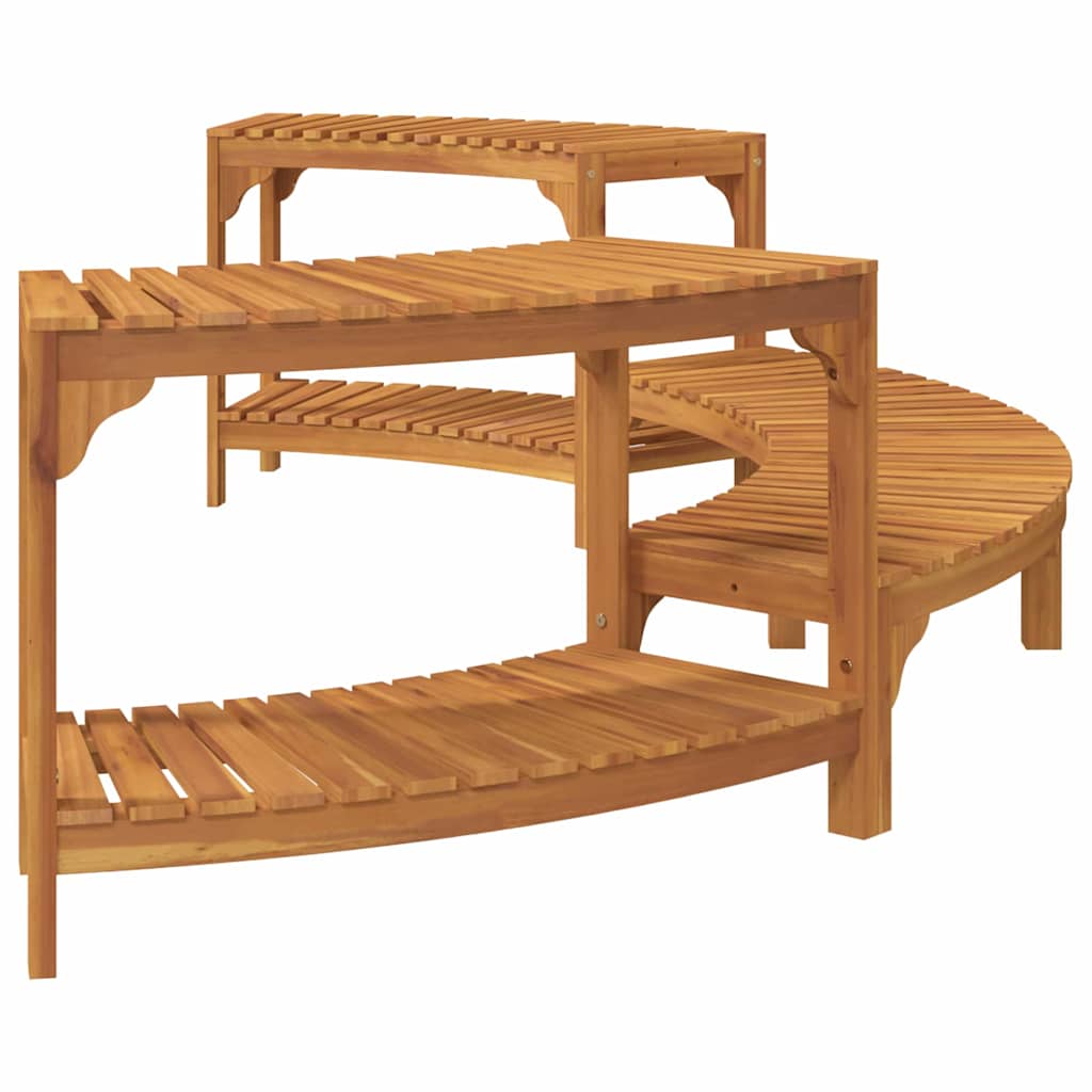 vidaXL Whirlpool Umgebung Halb-Rund Braun 252 x 112 x 55,5 cm