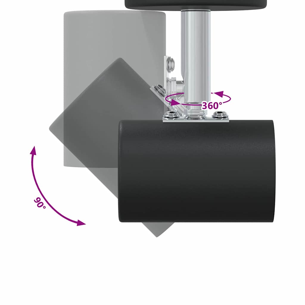 vidaXL Deckenstrahler mit Strahlern Schwarz 6,5 x 6 x 11,5 cm Metall