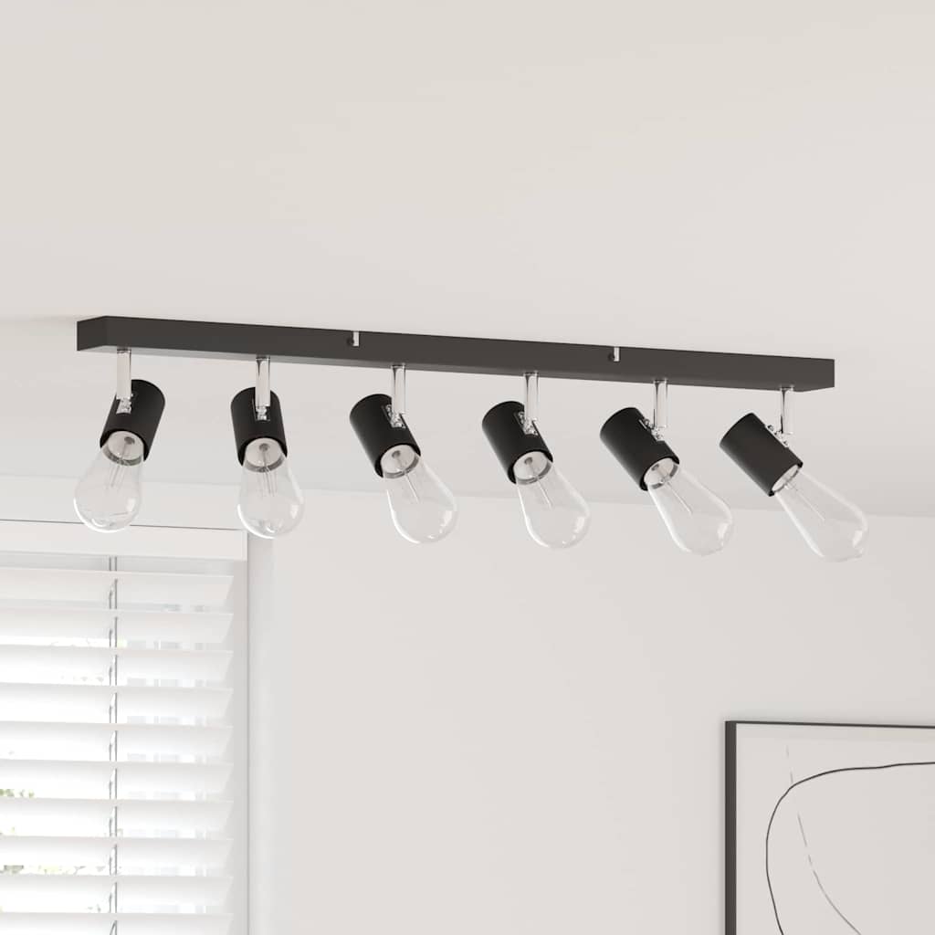 vidaXL Deckenstrahler mit Strahlern Schwarz 6,5 x 6 x 11,5 cm Metall