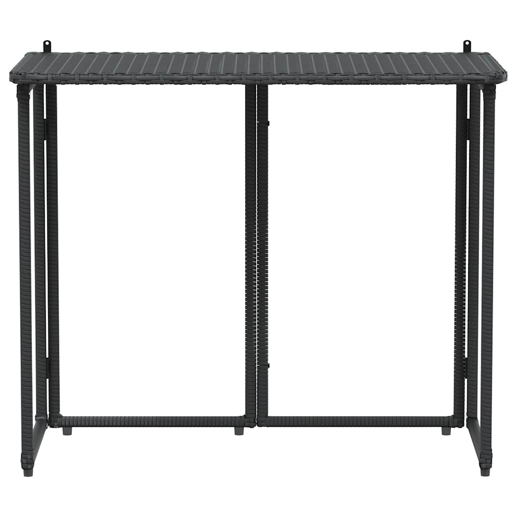 vidaXL Gartentisch Klappbar Schwarz 90x51x75 cm Poly Rattan