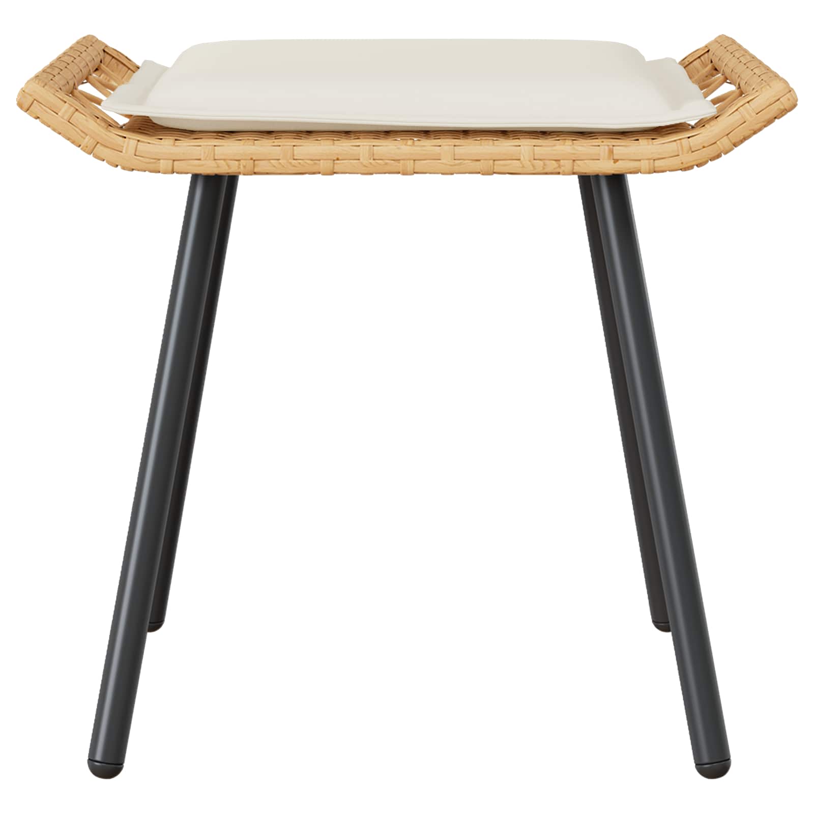 vidaXL Gartenhocker mit Kissen 2 pcs Braun 50 x 40 x 45cm Polyester