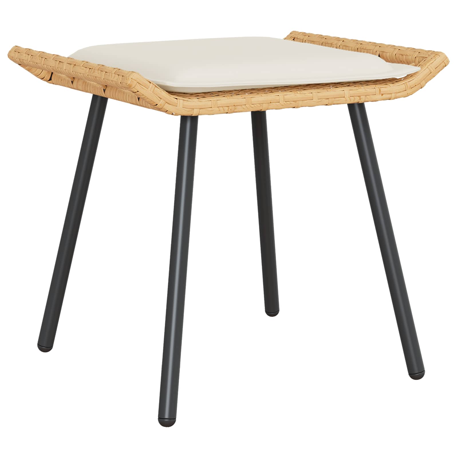 vidaXL Gartenhocker mit Kissen 2 pcs Braun 50 x 40 x 45cm Polyester