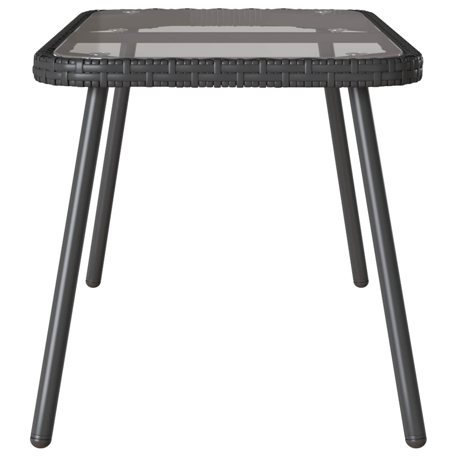 vidaXL Couchtisch Schwarz 90 x 45 x 43 cm Poly-Rattan und Glas