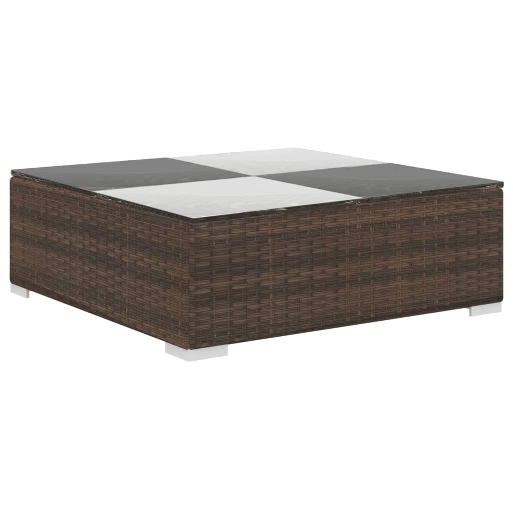 vidaXL 6-tlg. Garten-Lounge-Set mit Auflagen Poly Rattan Braun