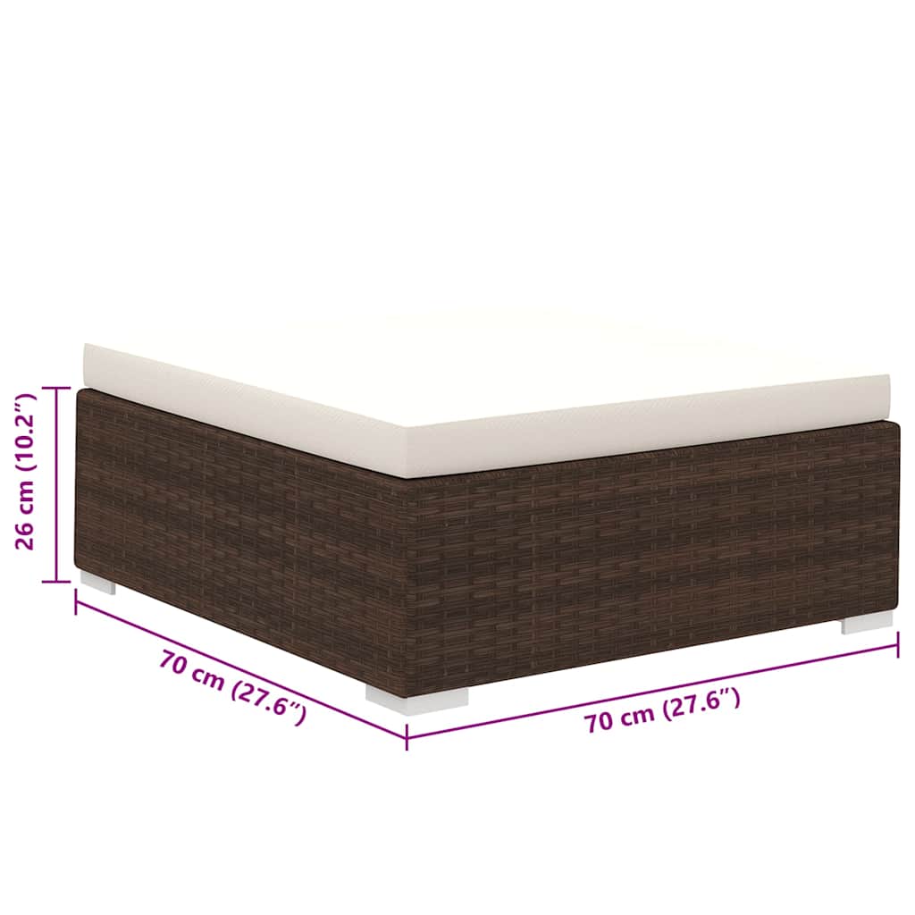vidaXL 8-tlg. Garten-Lounge-Set mit Auflagen Poly Rattan Braun