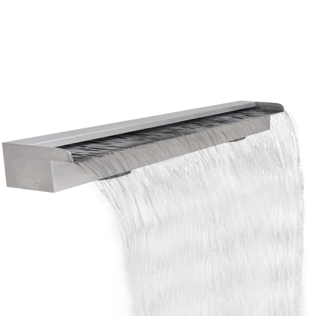 vidaXL Pool-Wasserfall Rechteckig Edelstahl 110 cm