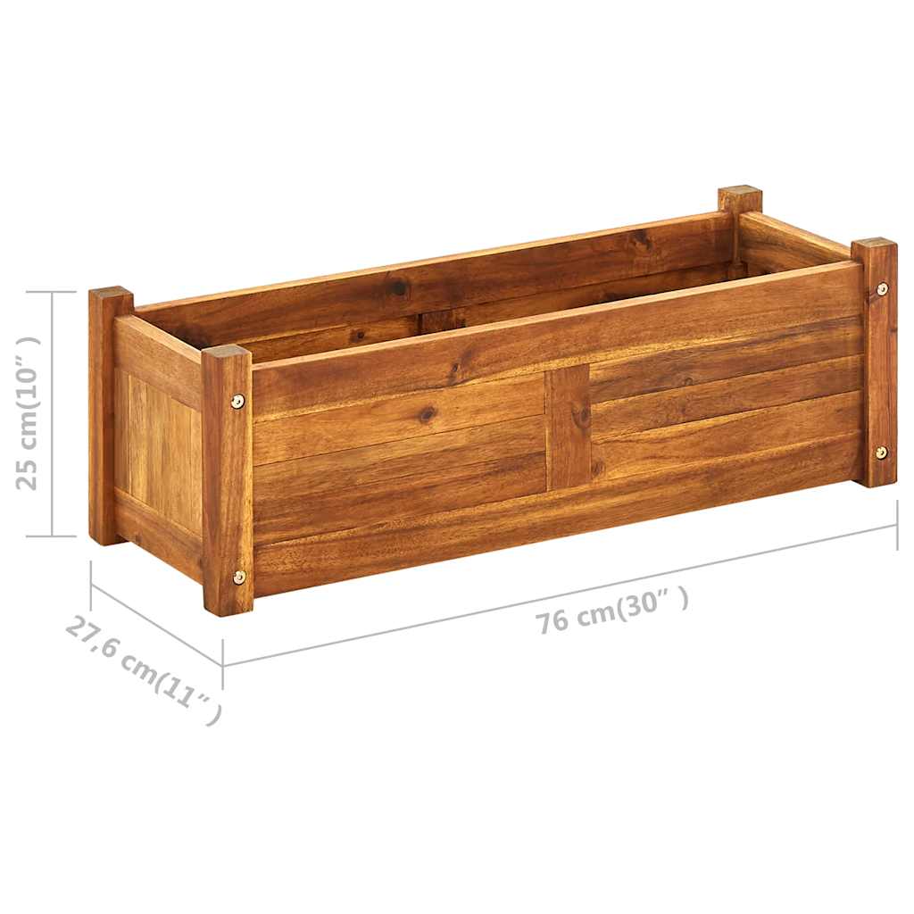 vidaXL Garten-Hochbeet Akazienholz 76x27,6x25 cm